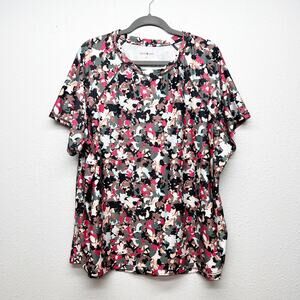 Active Zone Multicolor Active Wear Top Womens 2X Walking Breathable Lightweight